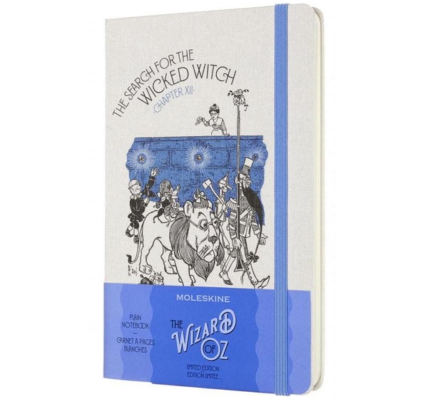 Блокнот Moleskine Le Wizard of Oz Large A5 120 листов без линовки белый/голубой на сшивке (130x210 мм)